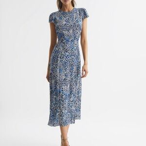 NWT Reiss Blue and White Midi Dress